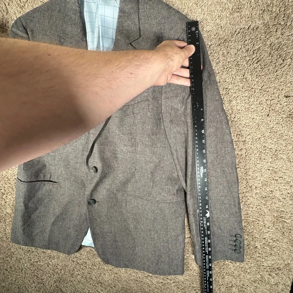 Stafford Mens 42 Short Gray Sport Coat Linen Blend Classic Two Button Blazer‎